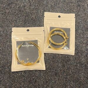 NWT Gold Hoop Earrings (2 pairs)
